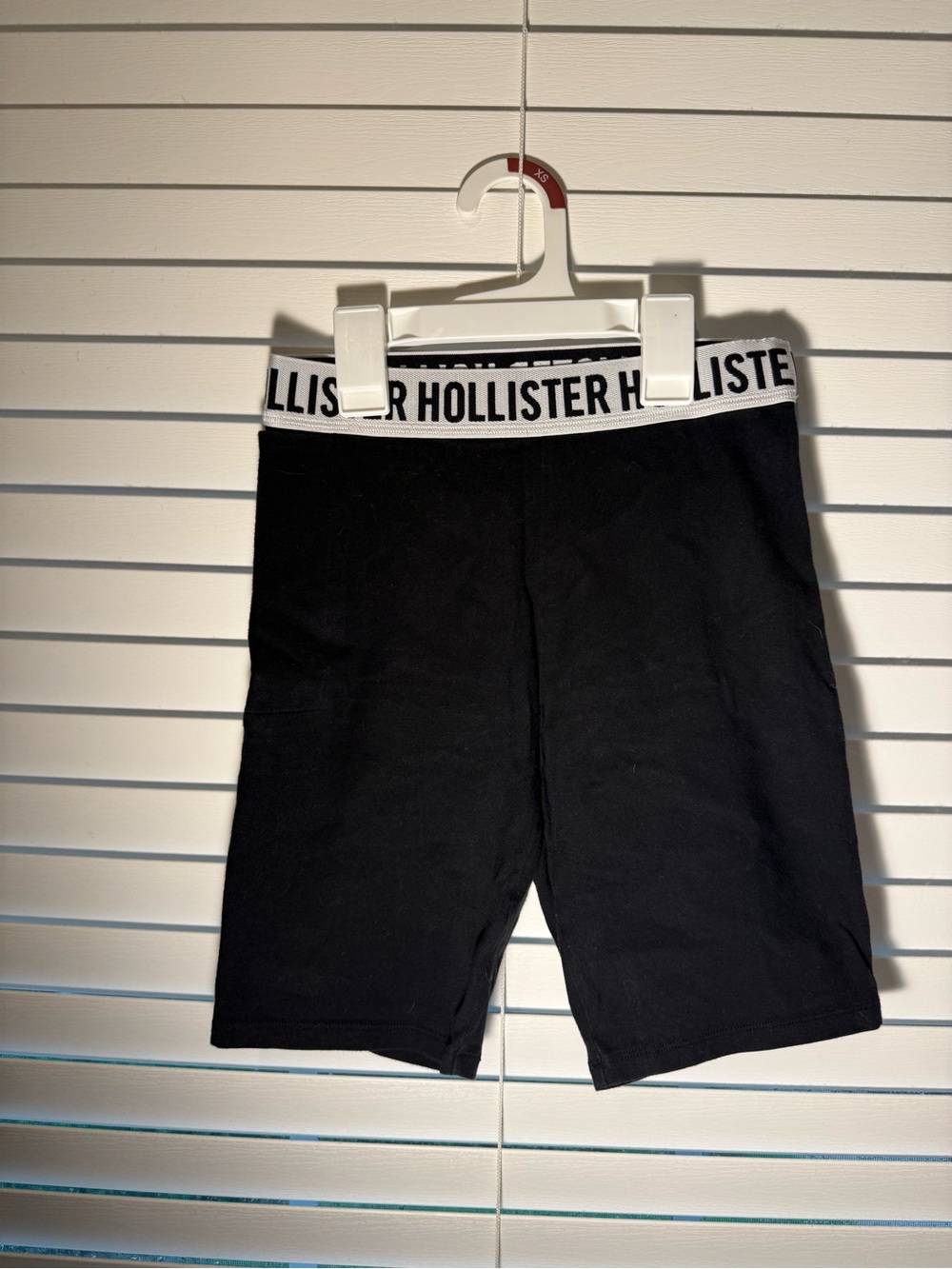 Hollister Womens Black Bike Shorts with Logo Waistband